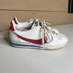 Vintage Nike‎ Cortez Leather Sneakers White Red Blue Women’s US 7.5 EU 38.5